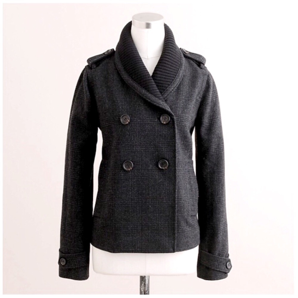 J.Crew wool glen plaid sasha peacoat